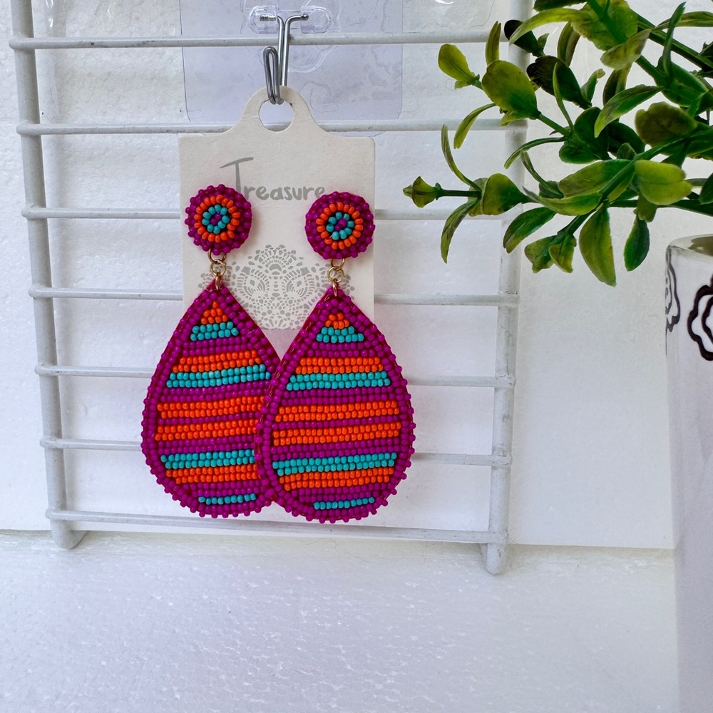 Colorful Beaded Earrings Perfect Summer Accessory